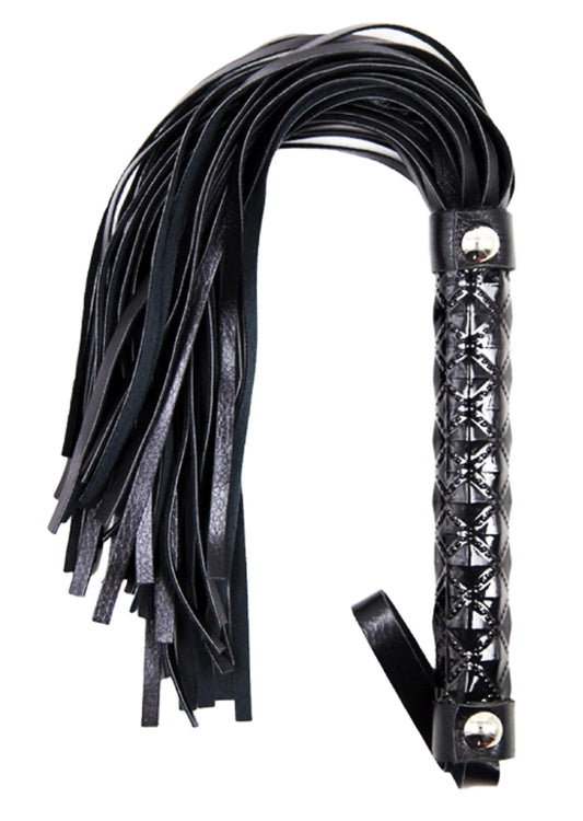 Black Faux Leather Riding Whip