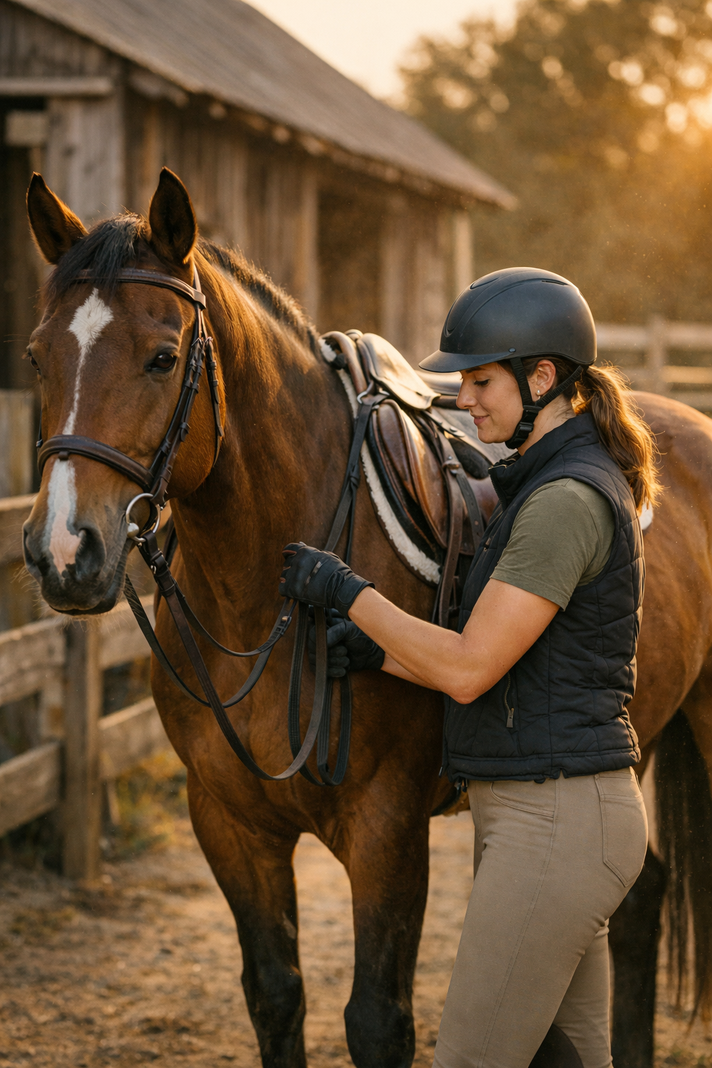 Horse rider with practical tack and barn gear from Horsey Horse