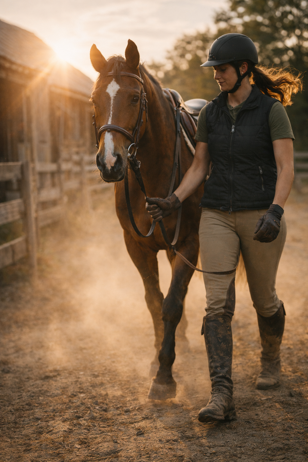 Horse rider with practical tack and barn gear from Horsey Horse