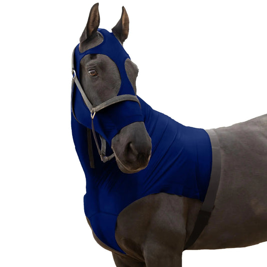 RESISTANCE Horse Hood with Face Cover - Navy, X-Large