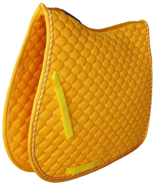 Professional Equine Quilted Contoured Dressage Saddle Pad - Deep Bright Yellow