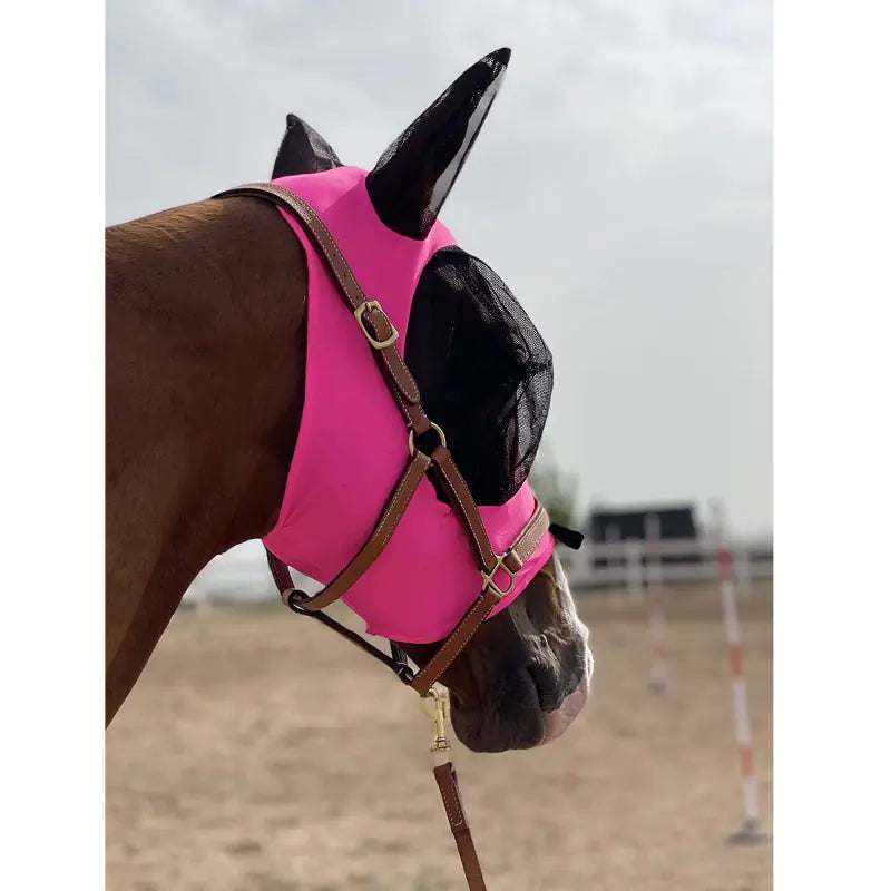Horse Face Mosquito Protection Cover - Pink