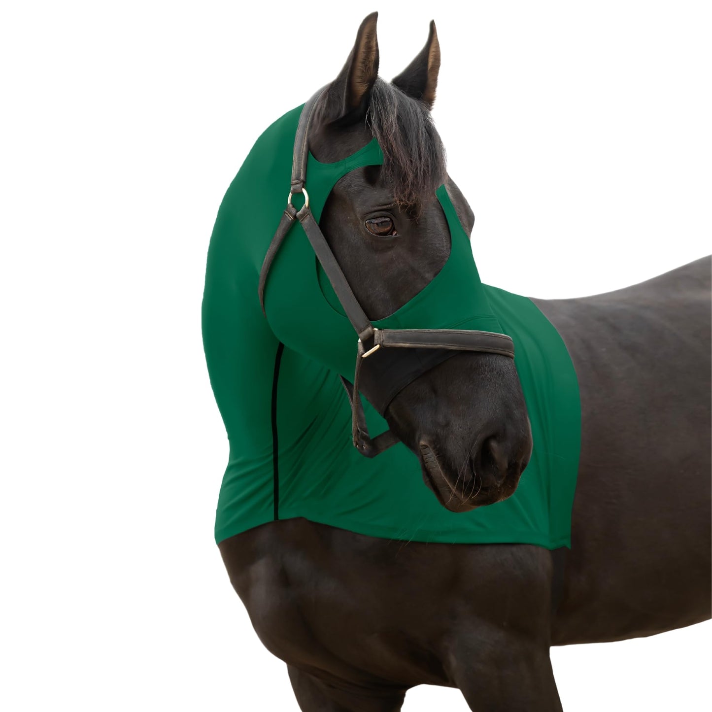 RESISTANCE Full-Zipper Horse Hood with Face - GREEN, Medium