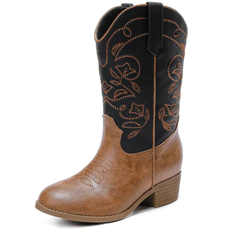 LAURMOSA Girls' Mid-Calf Cowgirl Boots - view 2