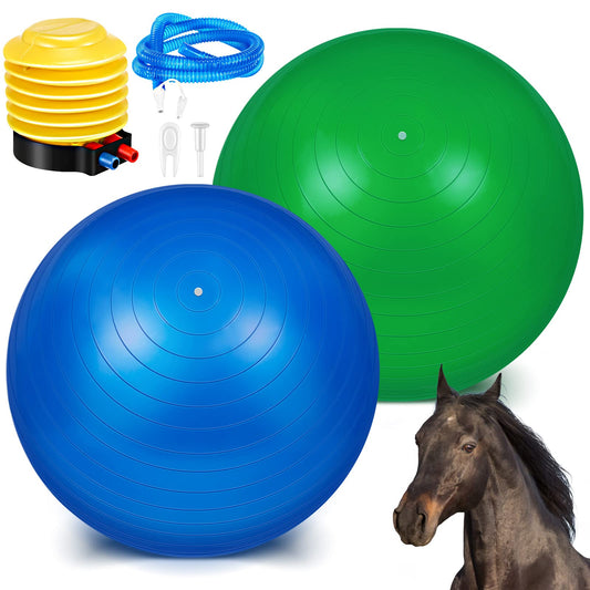 2-Piece 40-Inch Horse Herding Ball Set - Green, Blue