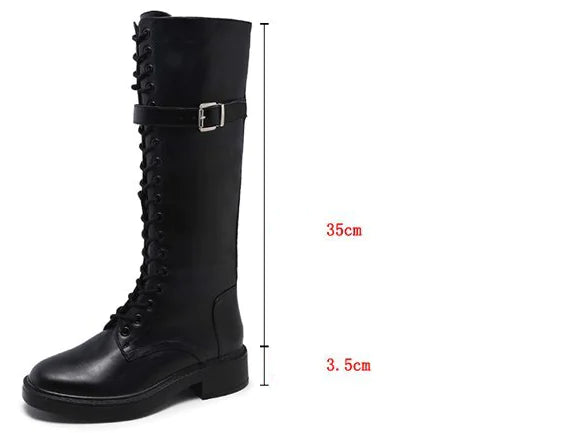 Knee-High Equestrian Riding Boots - Beige white, 35 - view 12