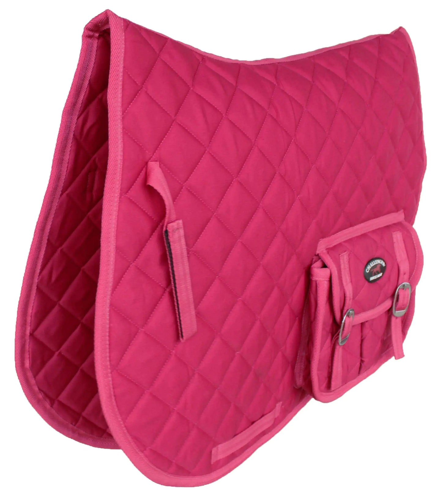 CHALLENGER Quilted All-Purpose Saddle Pad with Pockets - Pink