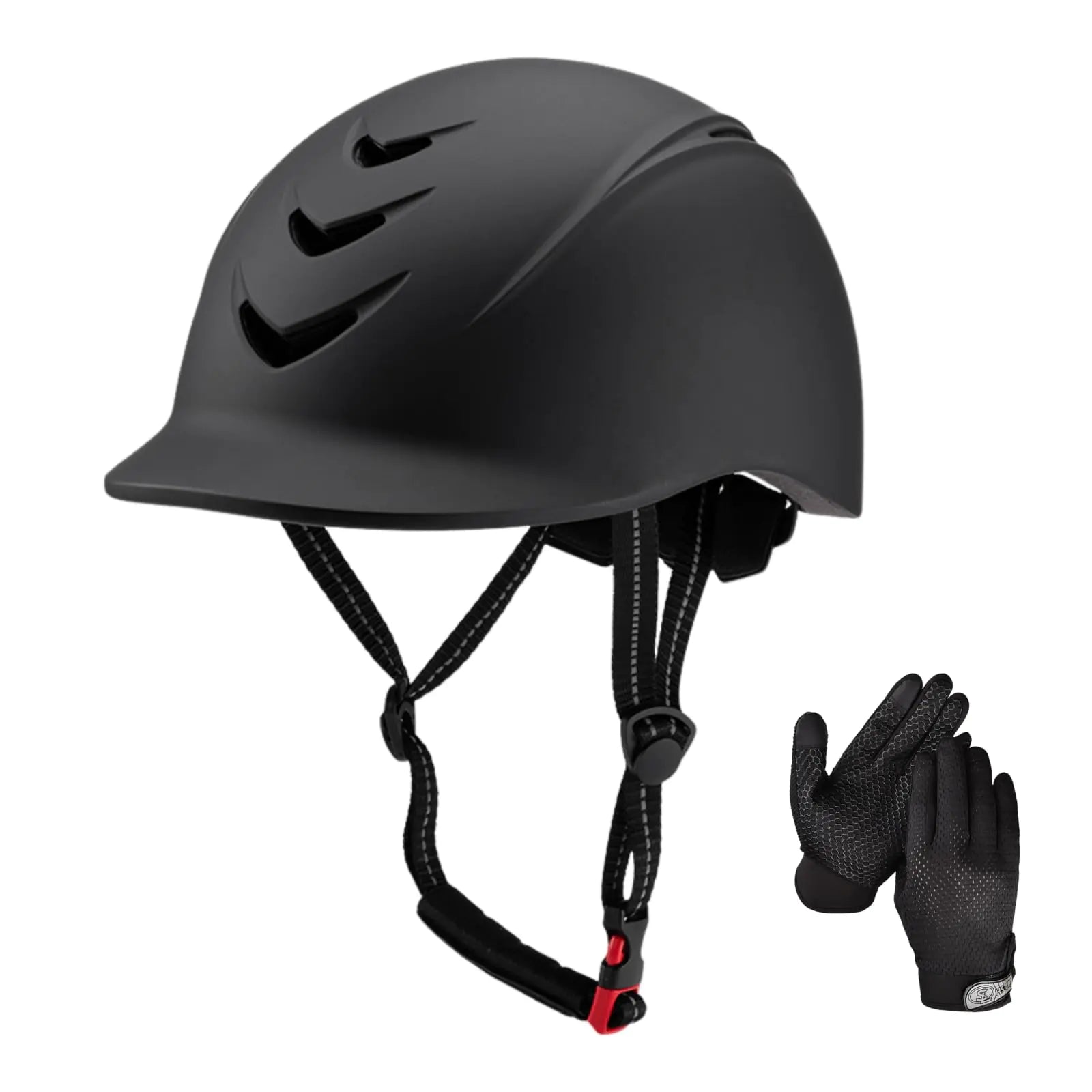 Equestrian Helmet and Gloves Set