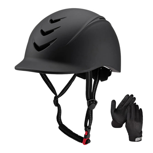 Equestrian Helmet and Gloves Set