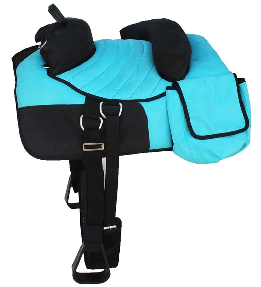 CHALLENGER Deluxe Bareback Trail Saddle Pad with Pockets - Turquoise, 36" L x 26" W