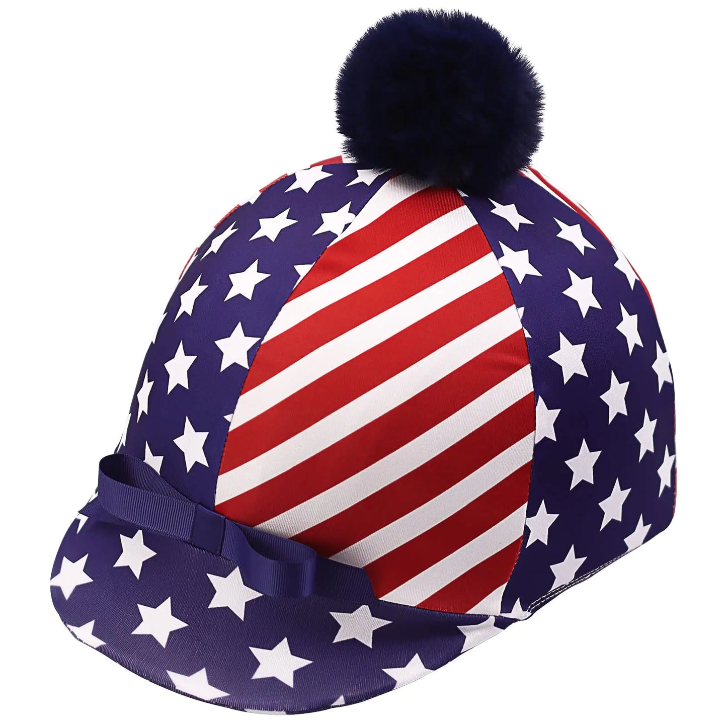 Harrison Howard Riding Helmet Cover with Bow - US Flag